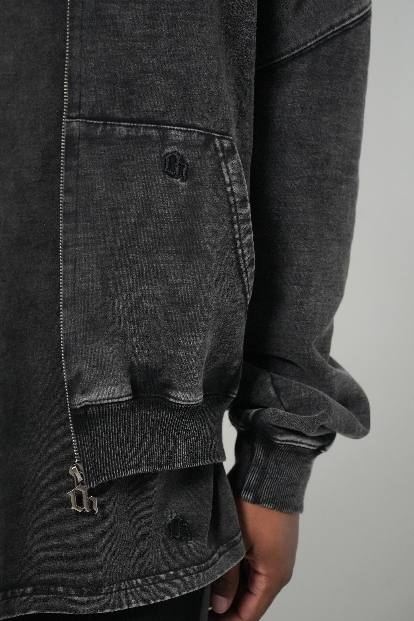Washed French Terry Zip up Sweatshirt